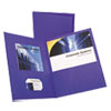 Twin-Pocket Folder, Embossed Leather Grain Paper, 0.5" Capacity, 11 X 8.5, Purple, 25/box