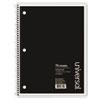 <strong>Universal®</strong><br />Wirebound Notebook, 1-Subject, Medium/College Rule, Black Cover, (70) 10.5 x 8 Sheets