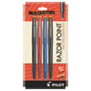 RAZOR POINT FINE LINE POROUS POINT PEN, STICK, EXTRA-FINE 0.3 MM, ASSORTED INK AND BARREL COLORS, 4/PACK