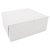 White One-Piece Non-Window Bakery Boxes, 10 x 10 x 4, White, Paper, 100/Carton