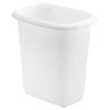 Oval Vanity Wastebasket, Plastic, 6 Qt, White, 6/carton
