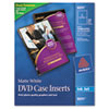 Inkjet DVD Case Inserts, Matte White, 20/Pack