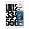 Press-On Vinyl Numbers, Self Adhesive, Black, 4"h, 23/Pack