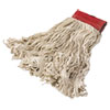 Super Stitch Cotton Looped End Wet Mop Head, Large, 5" Red Headband