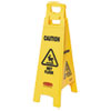 Caution Wet Floor Sign, 4-Sided, 12 X 16 X 38, Yellow