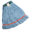 Swinger Loop Wet Mop Heads, Cotton/synthetic, Blue, Medium