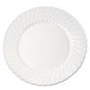 Classicware Plastic Plates, 9" Dia, White, 10/pack, 18 Packs/carton