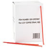 Coffee Stirrer, 5.25", Plastic, Red/White, 1,000/Box, 10 Boxes/Carton