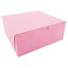 Non-Window Bakery Boxes, 10 X 10 X 4, Pink, 100/carton