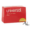 <strong>Universal®</strong><br />Thumb Tacks, Steel, Silver, 0.31", 100/Box