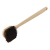 Utility Brush, Brown Palmyra Fiber Bristles, 5.5" Brush, 14.5" Tan Plastic Handle