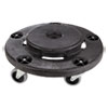 Brute Round Twist On/Off Dolly, 250 lb Capacity, 18" dia x 6.63"h, Fits 20 to 55 Gallon BRUTE Containers, Black