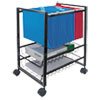 Mobile File Cart with Sliding Baskets, Metal, 2 Drawers, 1 Bin, 12.88" x 15" x 21.13", Black