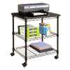 Desk Side Wire Machine Stand, Metal, 3 Shelves, 200 lb Capacity, 24" x 20" x 27", Black