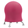 Zenergy Ball Chair, Backless, Supports Up To 250 Lb, Pink Fabric Seat, Silver Base