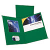 Twin-Pocket Folder, Embossed Leather Grain Paper, 0.5" Capacity, 11 X 8.5, Hunter Green, 25/box