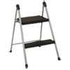 <strong>Cosco®</strong><br />Folding Step Stool, 2-Step, 200 lb Capacity, 16.9" Working Height, Platinum/Black