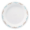 Molded Fiber Dinnerware, Plate, 8.75" Dia, White, Vine Theme, 500/carton