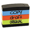 Stack Stamp, Copy, Draft, Original, 1 13/16 X 5/8, Assorted Fluorescent Ink