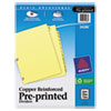 Preprinted Laminated Tab Dividers W/copper Reinforced Holes, 12-Tab, Letter