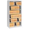 Fixed Shelf Open-Format Lateral File For End-Tab Folders, 6 Legal/letter File Shelves, Light Gray, 36" X 16.5" X 75.25"