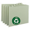 100% Recycled Daily Top Tab File Guide Set, 1/5-Cut Top Tab, 1 to 31, 8.5 x 11, Green, 31/Set