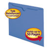 Colored File Jackets With Reinforced Double-Ply Tab, Straight Tab, Letter Size, Blue, 100/box