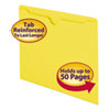 Colored File Jackets With Reinforced Double-Ply Tab, Straight Tab, Letter Size, Yellow, 100/box