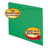 Colored File Jackets With Reinforced Double-Ply Tab, Straight Tab, Letter Size, Green, 100/box