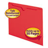 Colored File Jackets With Reinforced Double-Ply Tab, Straight Tab, Letter Size, Red, 100/box