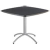 <strong>Iceberg</strong><br />CafeWorks Table, Cafe-Height, Square Top, 36w x 36d x 30h, Graphite Granite/Silver