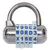 <strong>Master Lock®</strong><br />Password Plus Combination Lock, Hardened Steel Shackle, 2.5" Wide, Chrome/Assorted