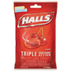 Triple Action Cough Drops, Cherry, 30/Bag, 12 Bags/Box