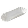 Medium Weight Fluted Hot Dog Trays, 8", White, Paper, 250/Pack, 12 Packs/Carton