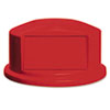 Round Brute Dome Top With Push Door, 24.81w X 12.63h, Red