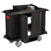 Full-Size Housekeeping Cart, Three-Shelf, 22w X 60d X 50h, Black