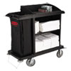 Multi-Shelf Cleaning Cart, Three-Shelf, 22w X 49d X 50h, Black
