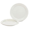 Plastic Plates, 7" Dia, White, 125/pack, 8 Packs/carton