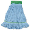 Mop, Cotton, Looped End, Wide Band, Blue, 12/carton