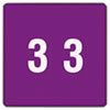 Numerical End Tab File Folder Labels, 3, 1.5 X 1.5, Purple, 250/roll