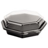 Octaview Hinged-Lid Cold Food Containers, 28 Oz, 7.94 X 7.5 X 3.2, Black/clear, 100/carton