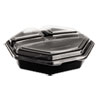 Octaview Hinged-Lid Cold Food Containers, 3-Compartment, 36 Oz, 9.57 X 9.2 X 2.4, Black/clear, 100/carton