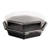 Octaview Hinged-Lid Cold Food Containers, 42 Oz, 9.57 X 9.2 X 3.2, Black/clear, 100/carton