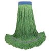 Super Loop Wet Mop Head, Cotton/synthetic Fiber, 5" Headband, X-Large Size, Green, 12/carton