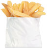 French Fry Bags, 0.25", 4.5" X 4.5", White, 2,000/carton