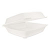Hinged Lid Carryout Container, 9.5 X 10.33 X 3.5, White, 100/bag, 2 Bags/carton