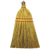 Mixed Fiber Whisk Brooms, Corn/synthetic Fiber Bristles, 12" Length, Natural, 12/carton
