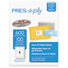 Labels, Laser Printers, 3.33 X 4, White, 6/sheet, 100 Sheets/box