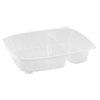 Staylock Clear Hinged Lid Containers, 3-Compartment, 8.6 X 9 X 3, Clear, 100/packs, 2 Packs/carton