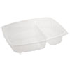 Clearpac Containers, 2-Compartment, 32.8 Oz, 7.4 X 9 X 1.7, Clear, 63/pack, 4 Packs/carton